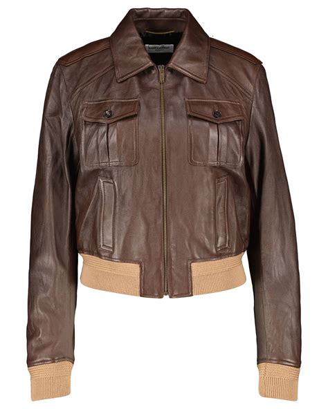 saint laurent lederjacke damen
